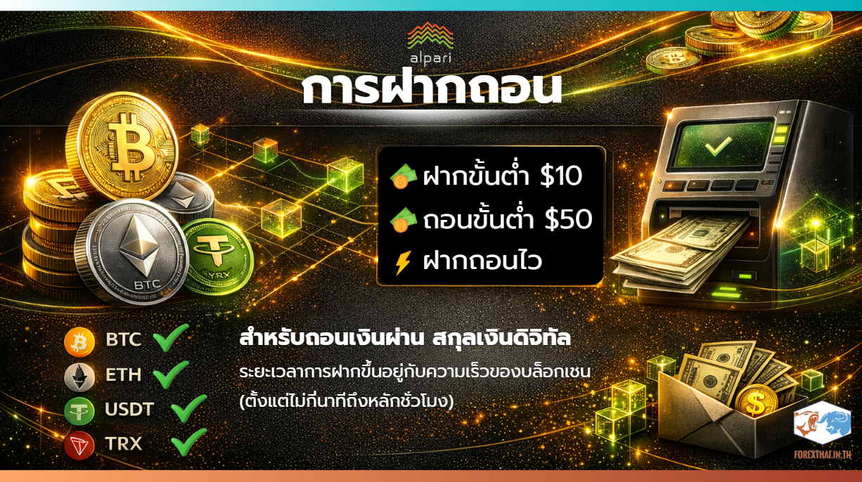 ช่องทางการฝากและถอนเงินผ่านคริปโตของ Alpari